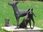 Sculpture and dogs